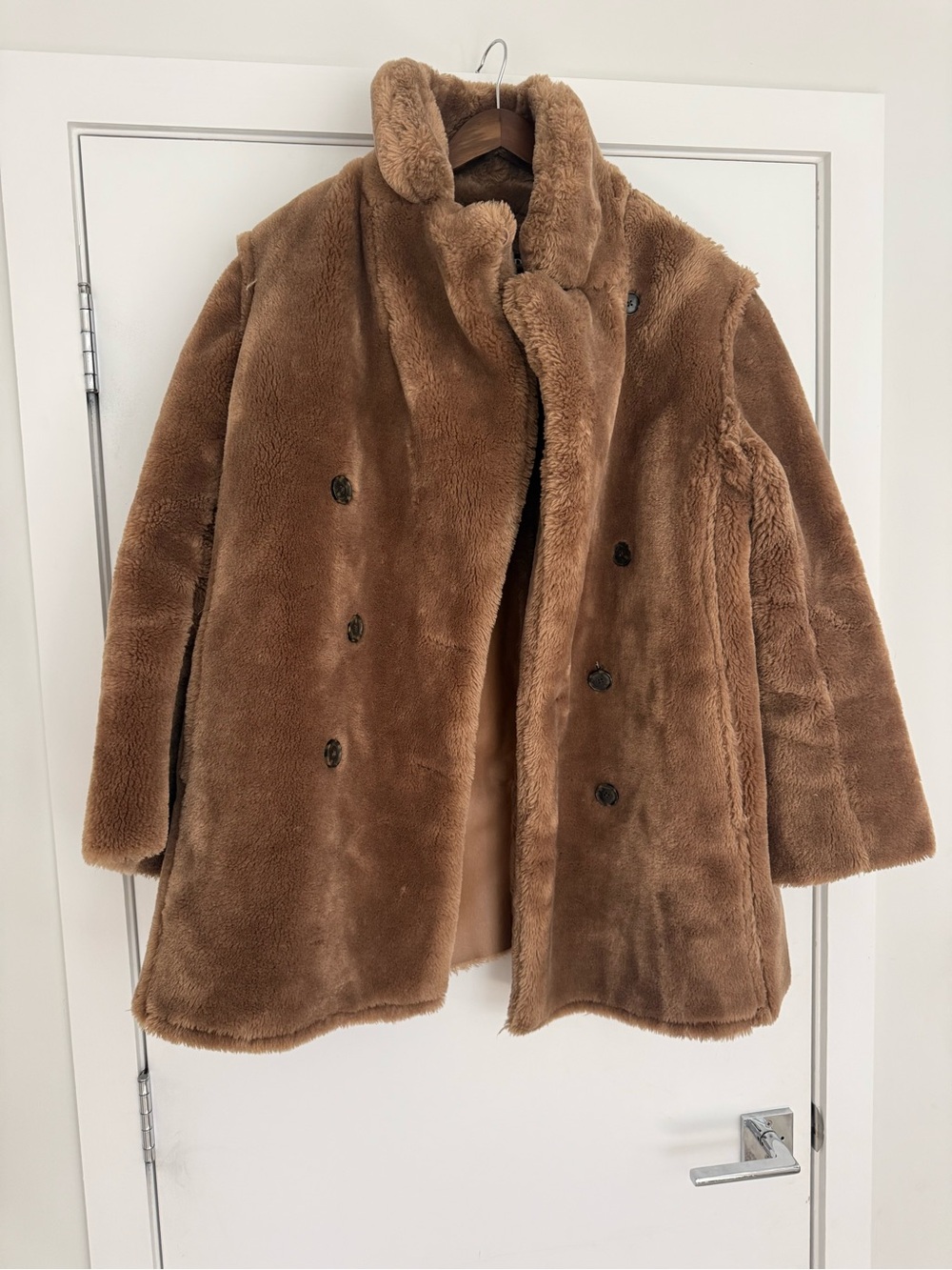J. Crew Women's Faux Shearling Teddy Coat in Warm Brown